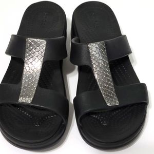 CROCS Monterey Metallic Wedge Size 10 BNWOT